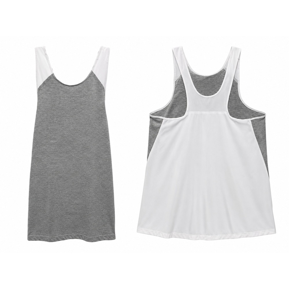 Avia Colorblock Racerback Tank Top Medium Gray White Mesh Athletic Gym Workout
